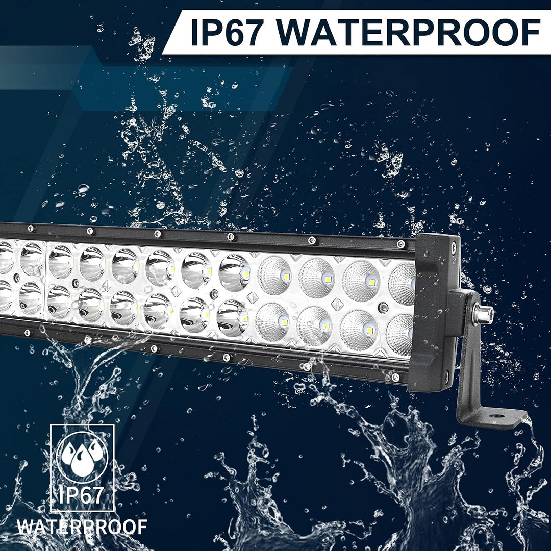 AUXTINGS LED Zusatzscheinwerfer Bar 55,9 cm 120W LED Light Bar Spot Flood Off Road LKW SUV 4WD Fahre