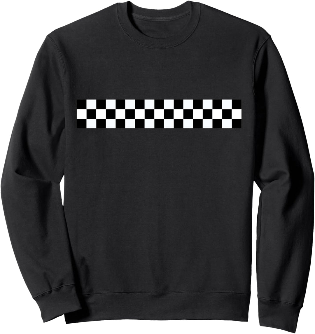 Racing Stripes Ska Music Schwarz Weiss Schachkaro Sweatshirt