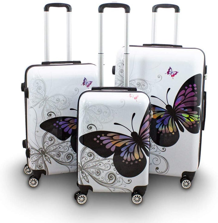 Berwin® Design Koffer Reisekoffer Trolley Hartschalenkoffer Polycarbonat mit 4 Rollen als Set (Butte