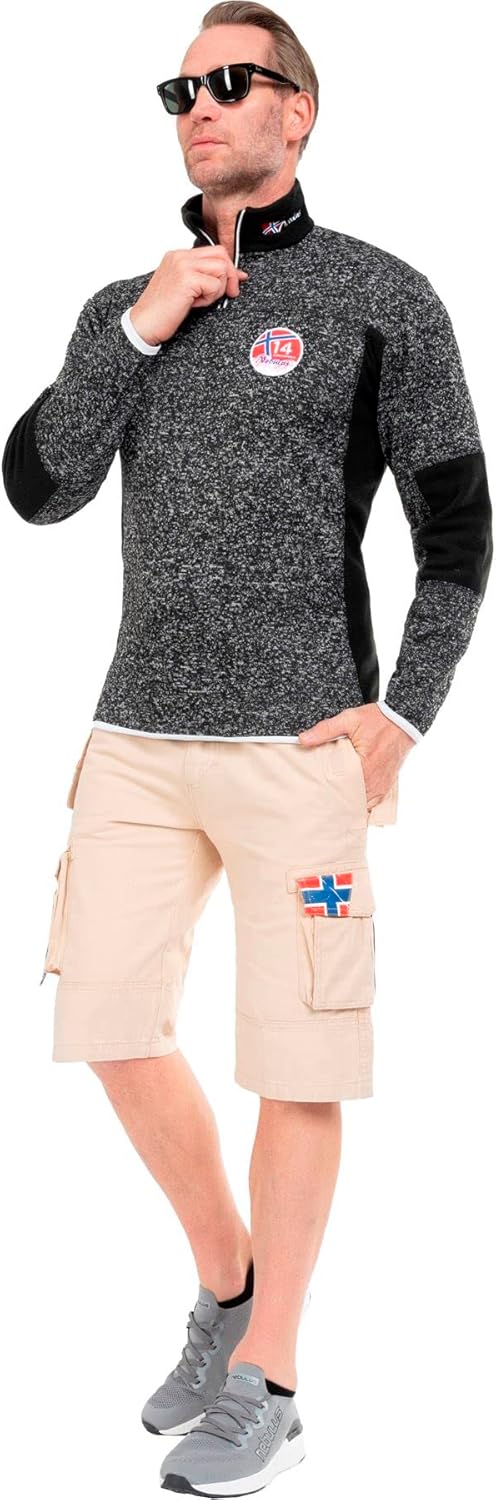 Nebulus Fleecepulli PAAVO Herren - Reissverschluss, Pullover Schwarz 3XL, Schwarz 3XL