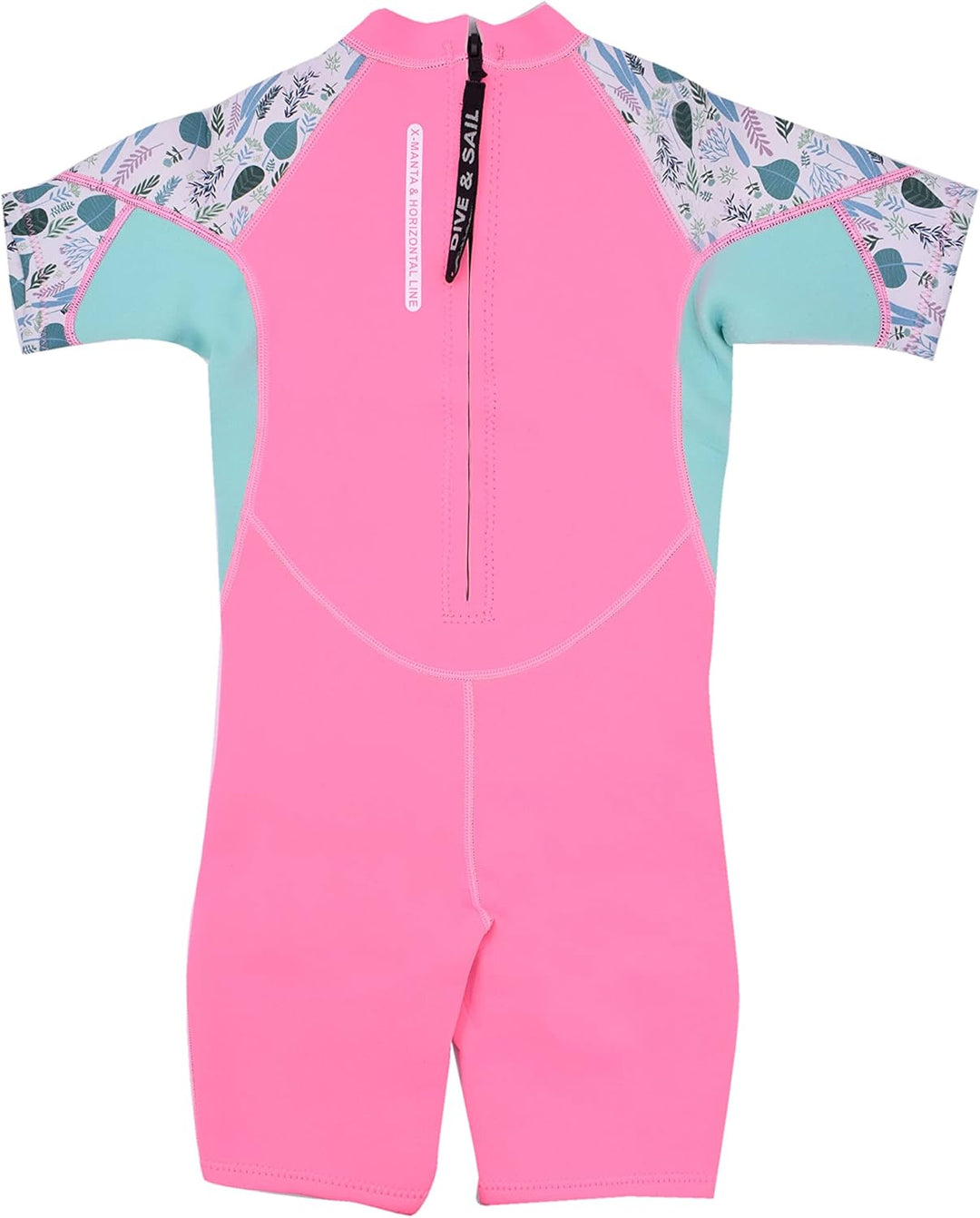 Mädchen 2.5mm Neoprenanzug Kinder Einteiler Tauchanzug Shell Gedruckt Kurzarm Shorty Badeanzug Patch