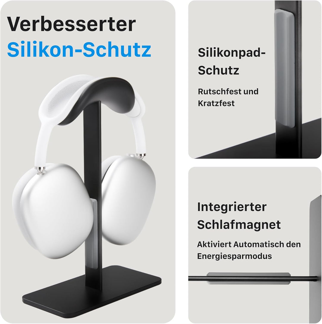 AirPods Max Ständer mit Schlafmodus, Aluminium Kopfhörerhalterung für Schreibtisch, rutschfest & kra