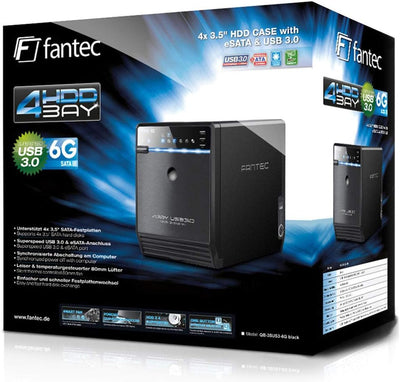 FANTEC QB-35US3-6G Externes 4-fach Festplattengehäuse (für 4x 8, 89 cm (3, 5 Zoll) SATA i/II/III Fes