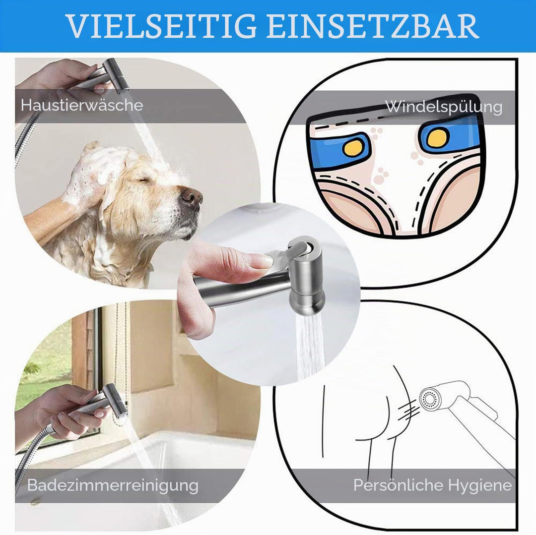 Bidet-Handbrause, Hand gehalten Bidet Sprayer Edelstahl Sprayer mit 59-Zoll-Schlauch und Halterung H