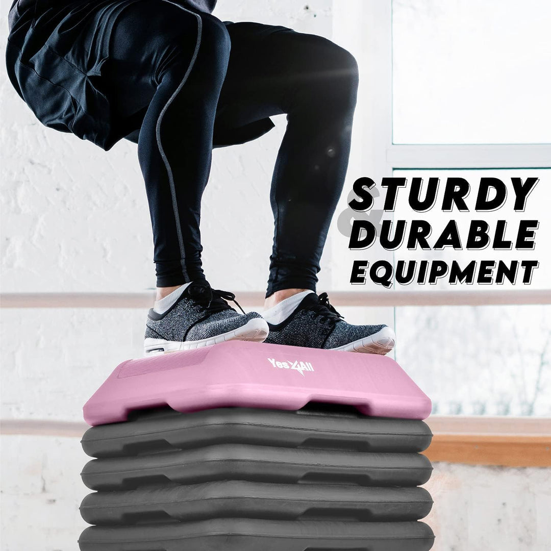 Yes4All Aerobic Stepper, Stepbench Aerobic-Fitness Steppbrett, Übung Workout Schritt Plattform mit 4