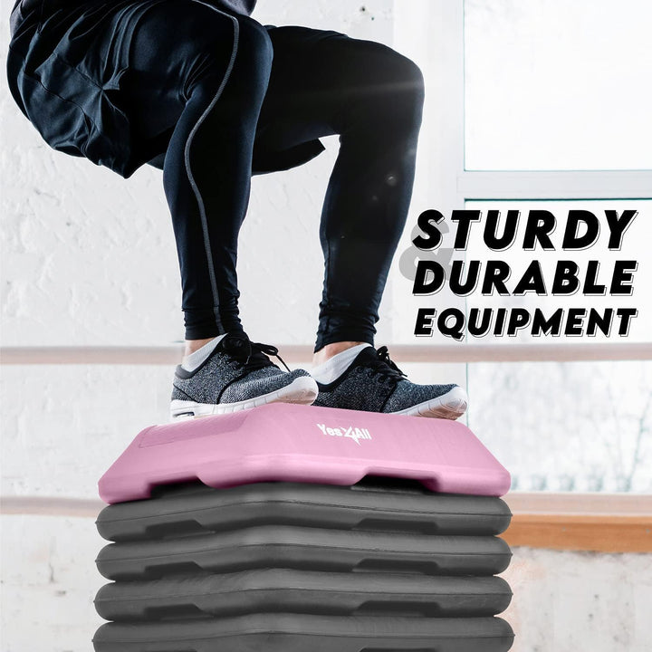 Yes4All Aerobic Stepper, Stepbench Aerobic-Fitness Steppbrett, Übung Workout Schritt Plattform mit 4