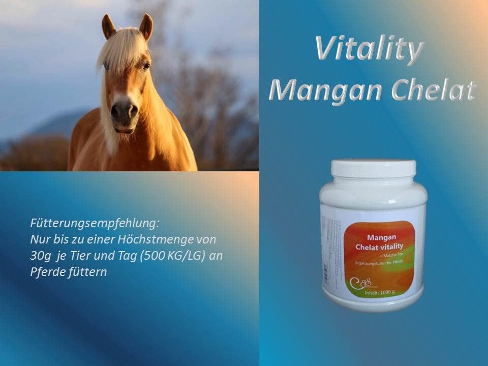 Mangan Chelat Vitality 1000 g | bei erhöhtem Manganbedarf | Kräuter Pferde | Ergänzungsfutter Pferde