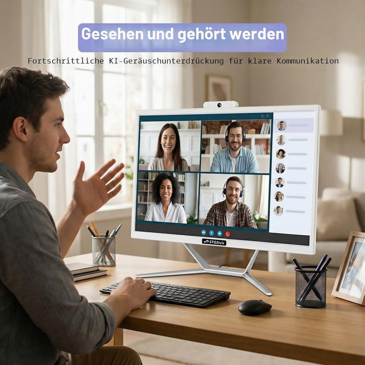 STGsivir All-in-One Desktop-PC, Display 21,5 Zoll, Core i5 bis 3,6 GHz, 16 GB RAM, 512 GB SSD, WiFi