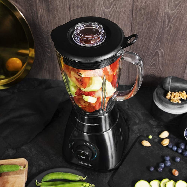 Cecotec Standmixer Power Black Titanium 2500MAX Smart. 2500 W maximale Leistung, hitzebeständiger Kr