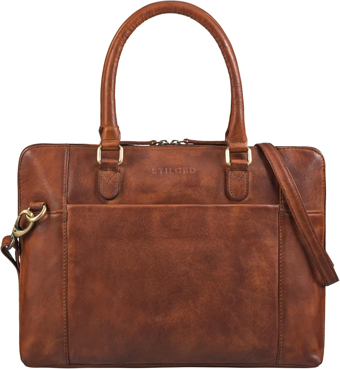 STILORD 'Latoya' Arbeitstasche elegant Leder Bürotasche Aktentasche Damen Herren Henkeltasche Vintag