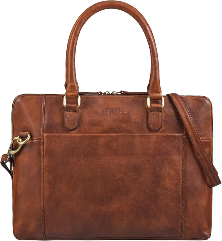STILORD 'Latoya' Arbeitstasche elegant Leder Bürotasche Aktentasche Damen Herren Henkeltasche Vintag