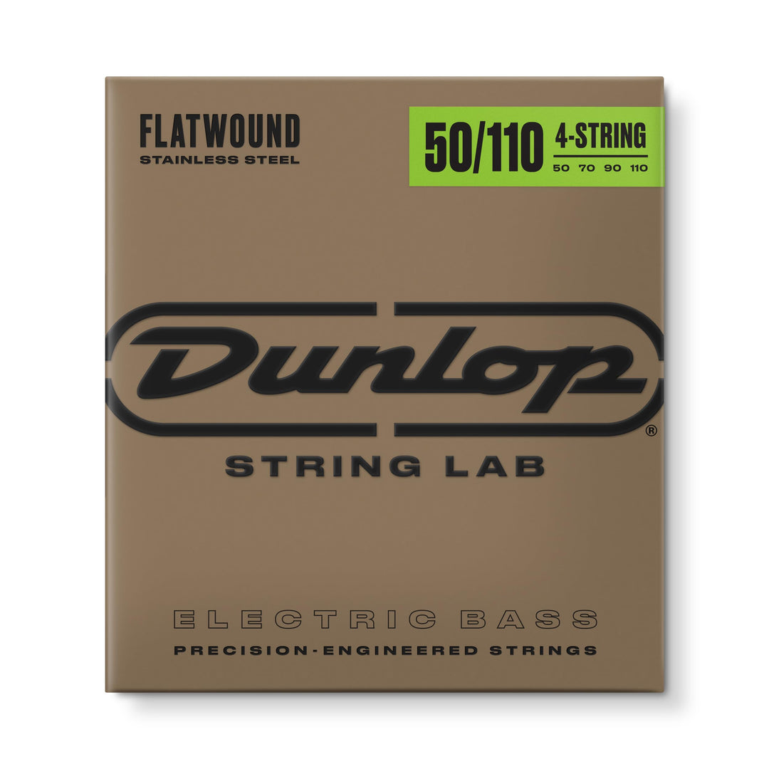 Dunlop DBFS50110 - Bass-Saitensatz - Flachnetze mit langer Mensur 50-110 50 - 110 Long scale 4 Saite