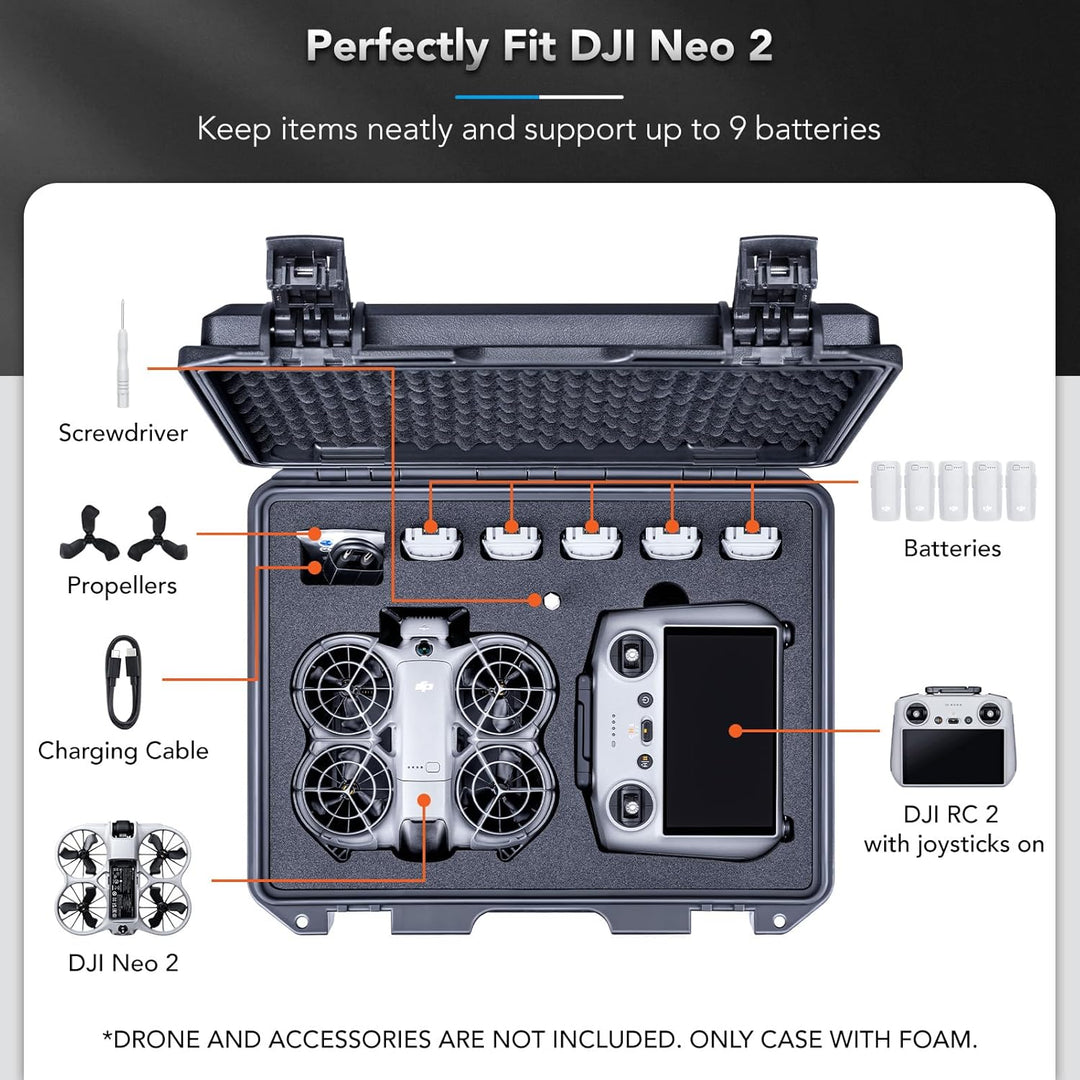 Lykus Titan N220 Wasserdicht Tasche/Koffer/Case für DJI Neo 2 and RC2/RC-N3/N2 Controller,Unterstütz