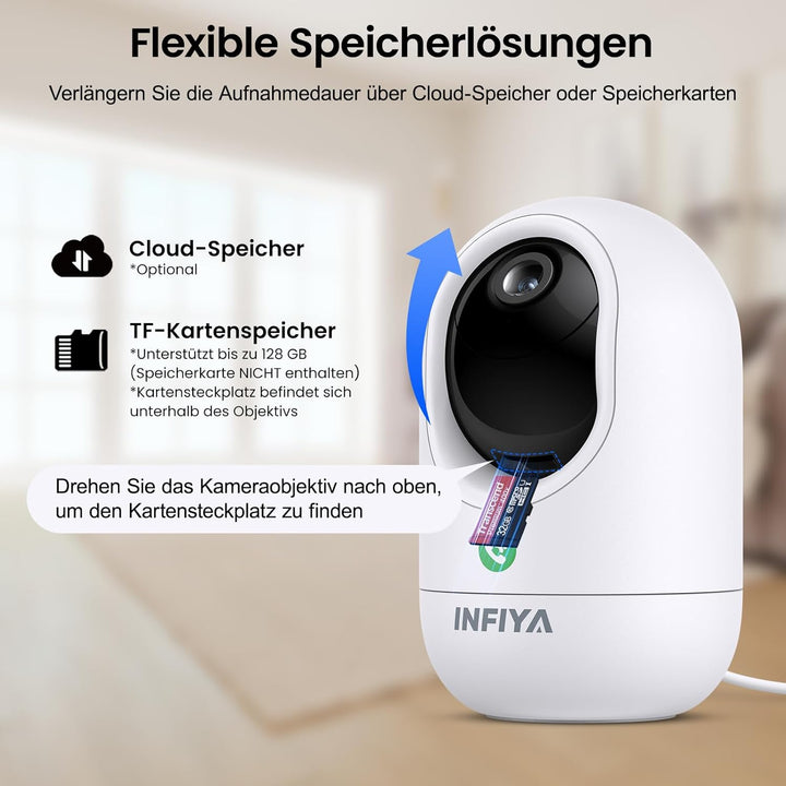 Überwachungskamera Innen - 2K Kamera Überwachung Innen, Babyphone mit Kamera, WLAN Indoor Camera, Hu