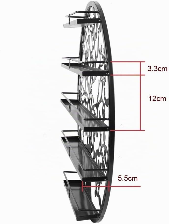5-tier Metall Nagellackregal Wandregal, Schwarz