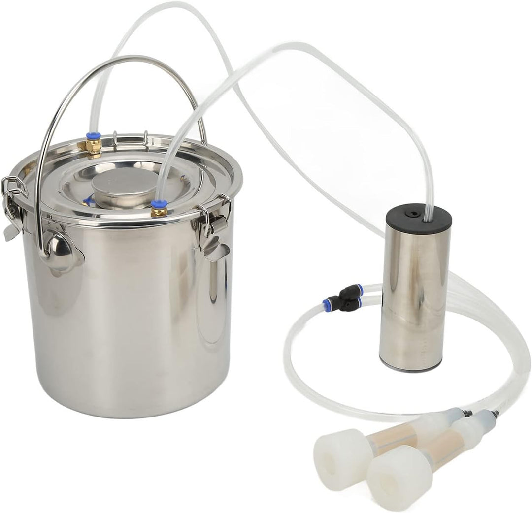 Gaeirt Viehmelkmaschine, 100 - 240 V, geruchlos, 7 l, Ziegenmelkmaschine, Eimer aus Edelstahl 304, H