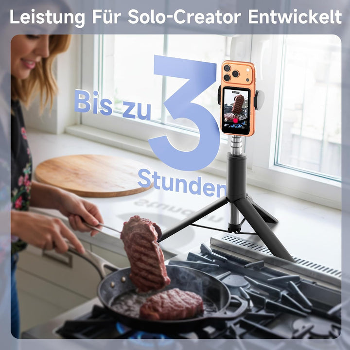 SYNCO XView Handy Selfie Monitor für iPhone 7-17 &amp; Android (Schwarz) | 50m Kabellos, 3H Akku, 1080p