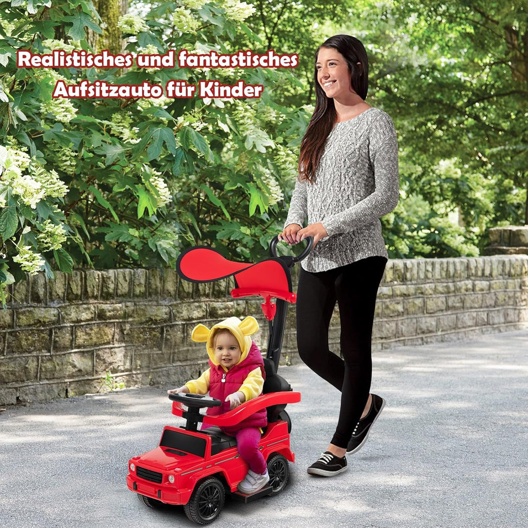 COSTWAY Mercedes Benz Rutschauto, 3 in 1 Rutscher Auto mit Sonnendach & Stauraum & abnehmbaren Schut