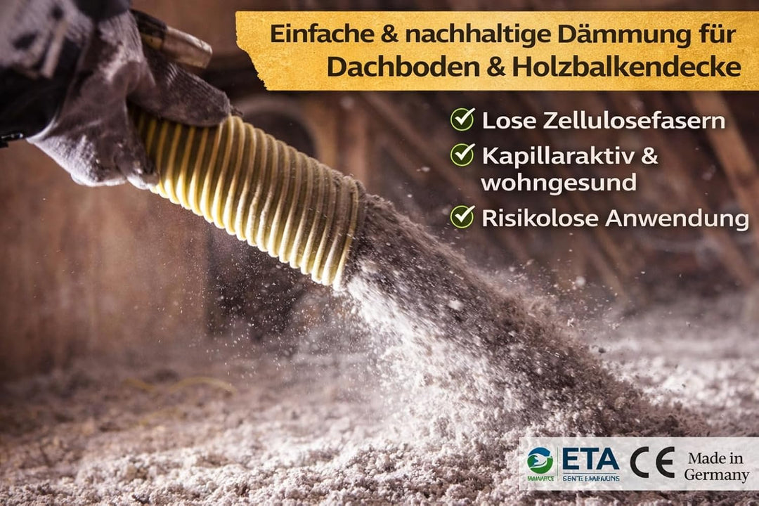 UNIFLOC® Zellulosedämmstoff 2 Paletten 42 Sack 592 kg – Fussbodenschüttung aus Zellulose – Einfache