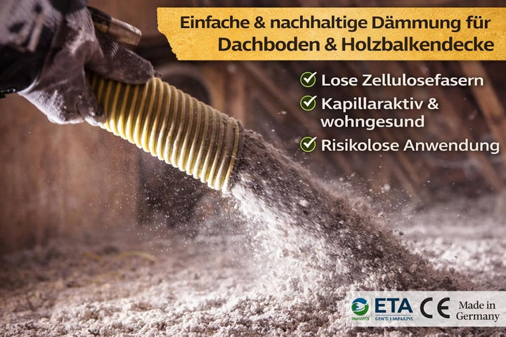 UNIFLOC® Zellulosedämmstoff 2 Paletten 42 Sack 592 kg – Fussbodenschüttung aus Zellulose – Einfache