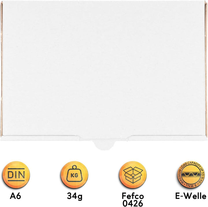 500 Maxibriefkartons Versandkartons Faltschachtel Faltkarton Maxibrief 160 x 110 x 50 mm, Weiss, MB-
