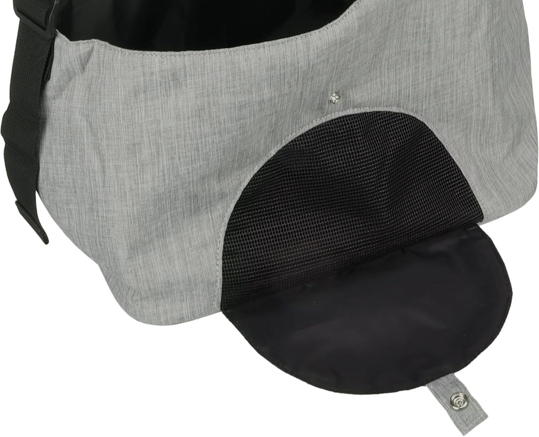 Hunderucksack - Bauchtrage Kanga Grau – 44x20x20cm – Polyester – Top-Öffnung – Abnehmbarer Boden – L