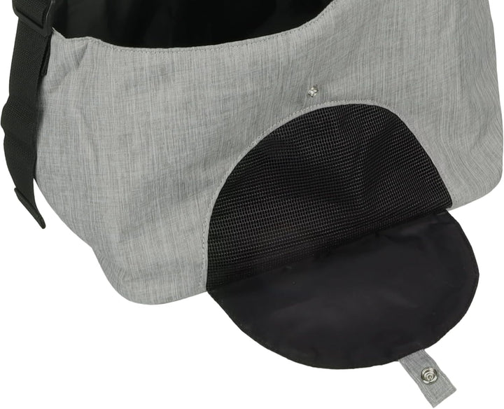 Hunderucksack - Bauchtrage Kanga Grau – 44x20x20cm – Polyester – Top-Öffnung – Abnehmbarer Boden – L