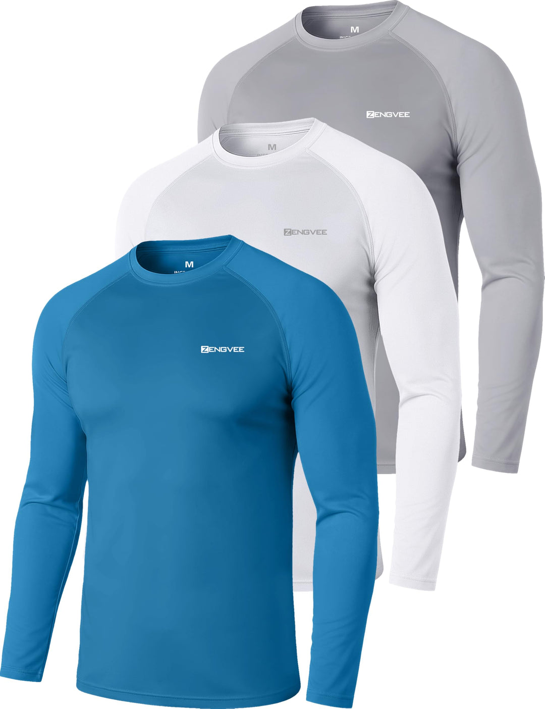 ZENGVEE 3er Pack Rashguard Herren, UPF 50+ UV Schutz Shirt Herren Schnelltrocknend Leicht Atmungsakt
