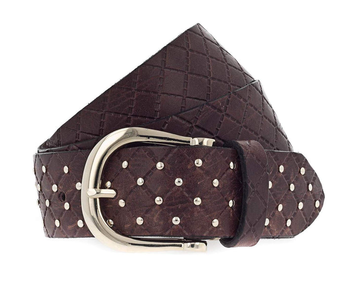 B.Belt Lina Gold Nietengürtel Leder