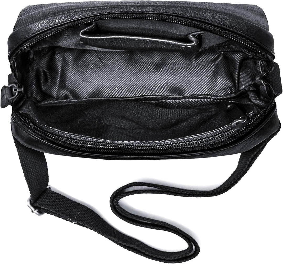ROYALZ 'Idaho' Vintage Leder Umhängetasche Klein Herren Kompaktes Design Männer Ledertasche Mini Mes