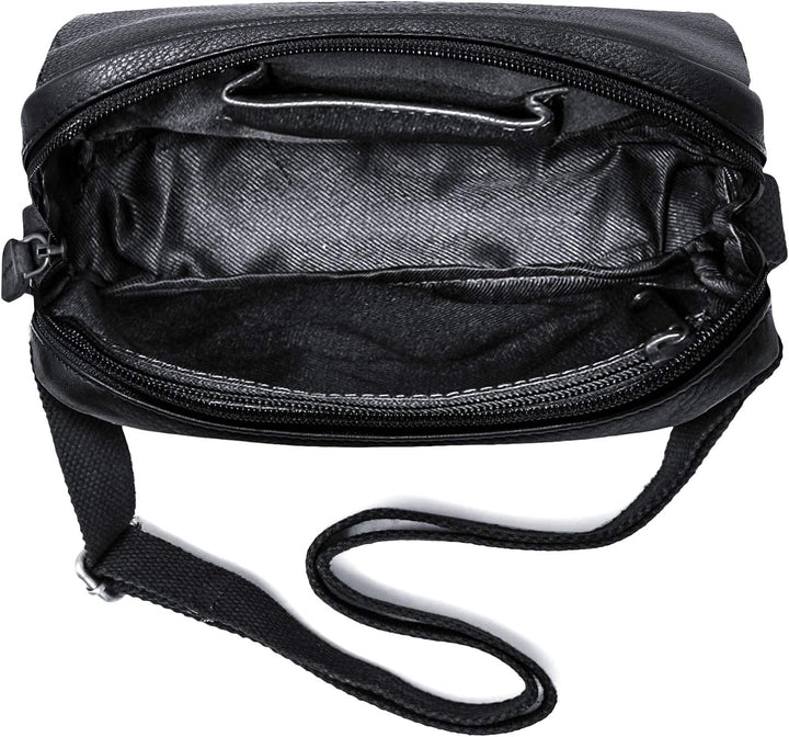 ROYALZ 'Idaho' Vintage Leder Umhängetasche Klein Herren Kompaktes Design Männer Ledertasche Mini Mes