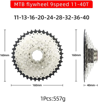 CYSKY 9 Fach Kassette 11-25T/11-28T/11-32T/11-36T/11-40T/11-42T MTB Kassette passend für Mountainbik