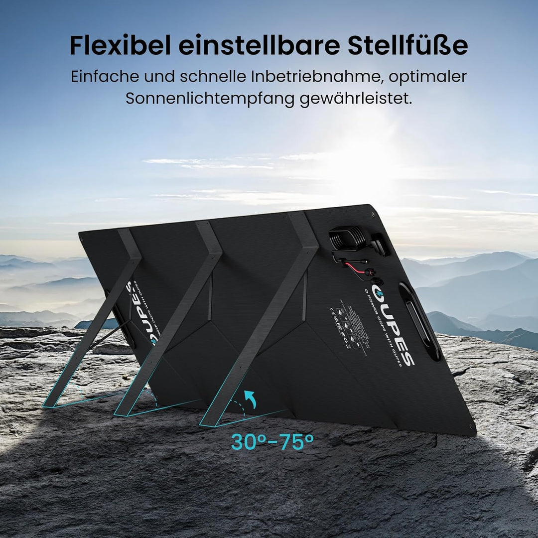 OUPES 240W Tragbares Solarpanel, Faltbares Solarmodul mit Kickstand, 23% Umwandlungswirkungsgrad, MC