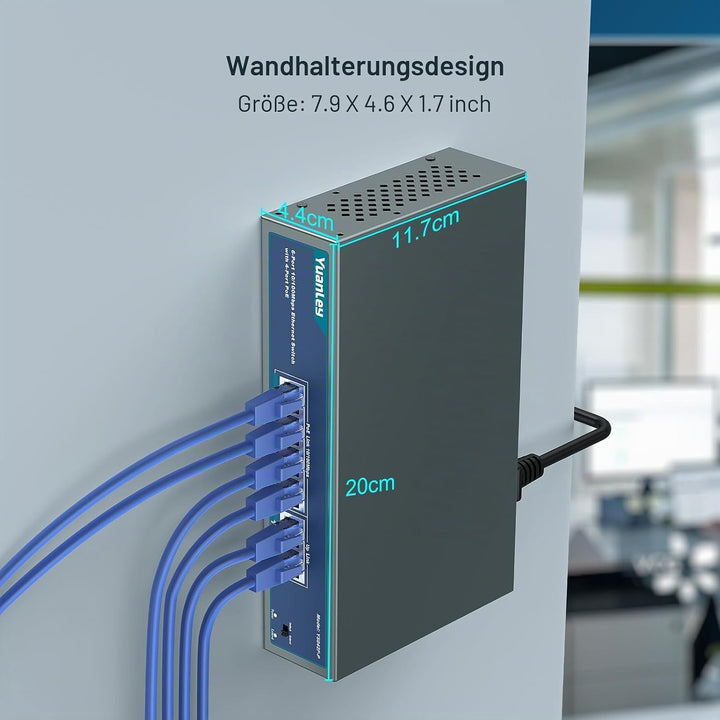 YuanLey 6 Port PoE Switch with 4 Port PoE+, 802.3af/at 78W Built-in Power, Fanless Metal Unmanaged P