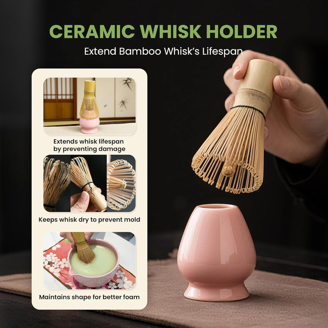 Matcha Set - 8 Stück Matcha Besen Tea Set, Matcha-Schale mit Ausgiesser, Bambus Matcha Whisk, Schauf