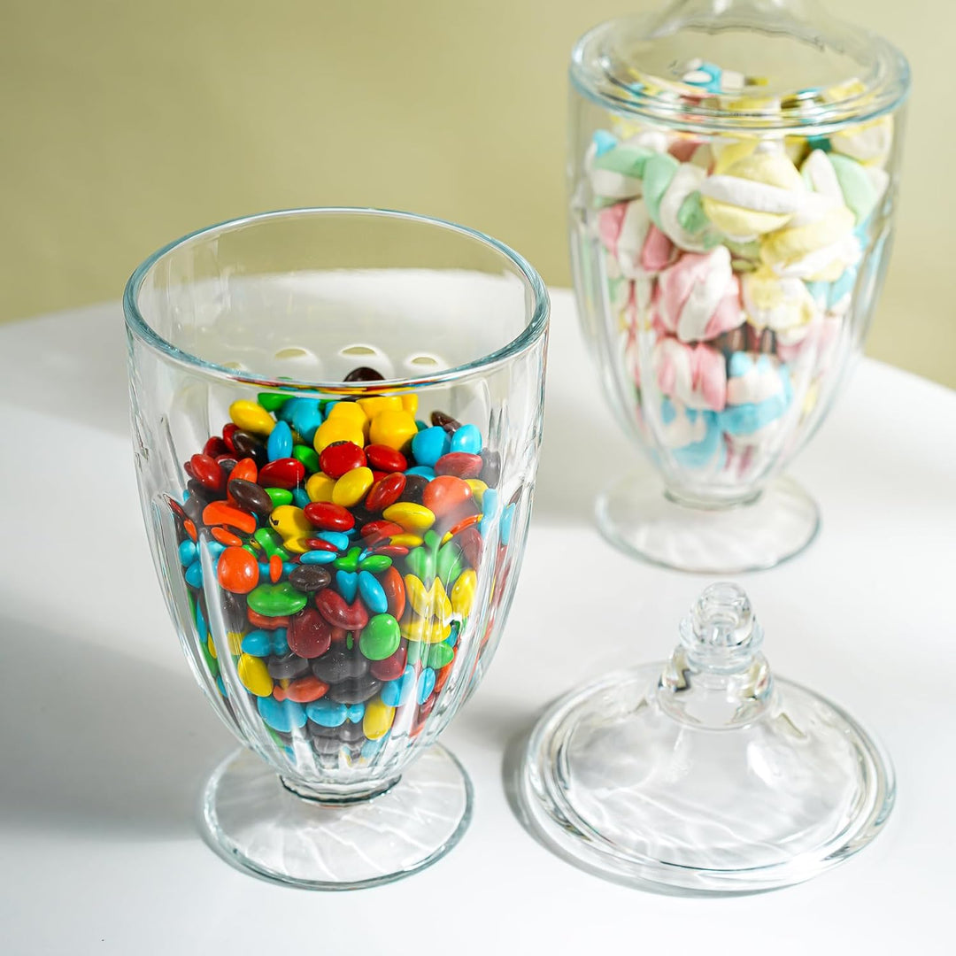 2 x 750 ml Glas-Süssigkeiten-Gläser mit Deckel, transparent, dekorative Vorratsdosen für Süssigkeite