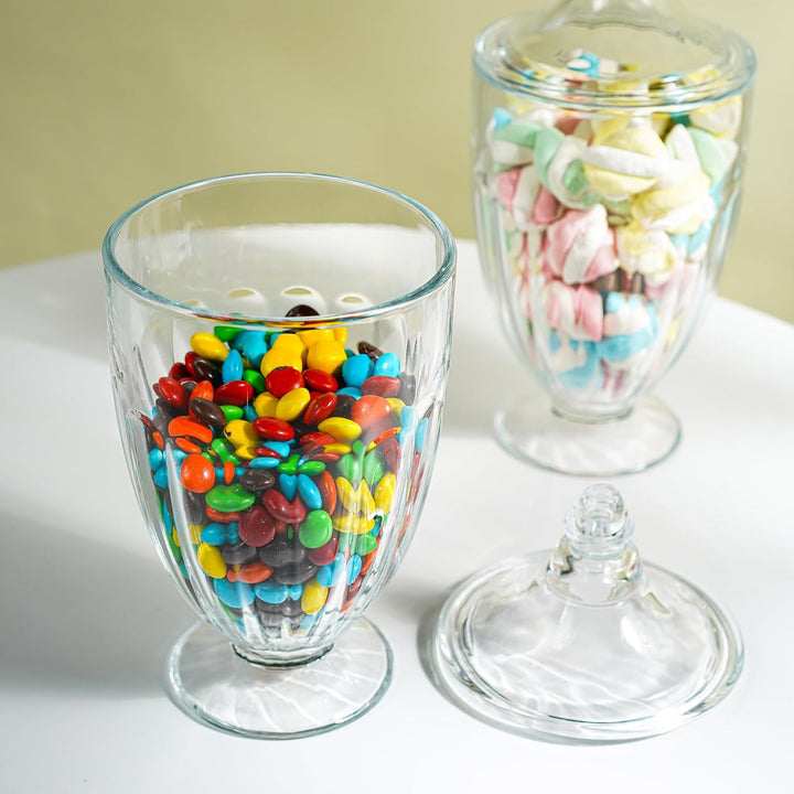 2 x 750 ml Glas-Süssigkeiten-Gläser mit Deckel, transparent, dekorative Vorratsdosen für Süssigkeite