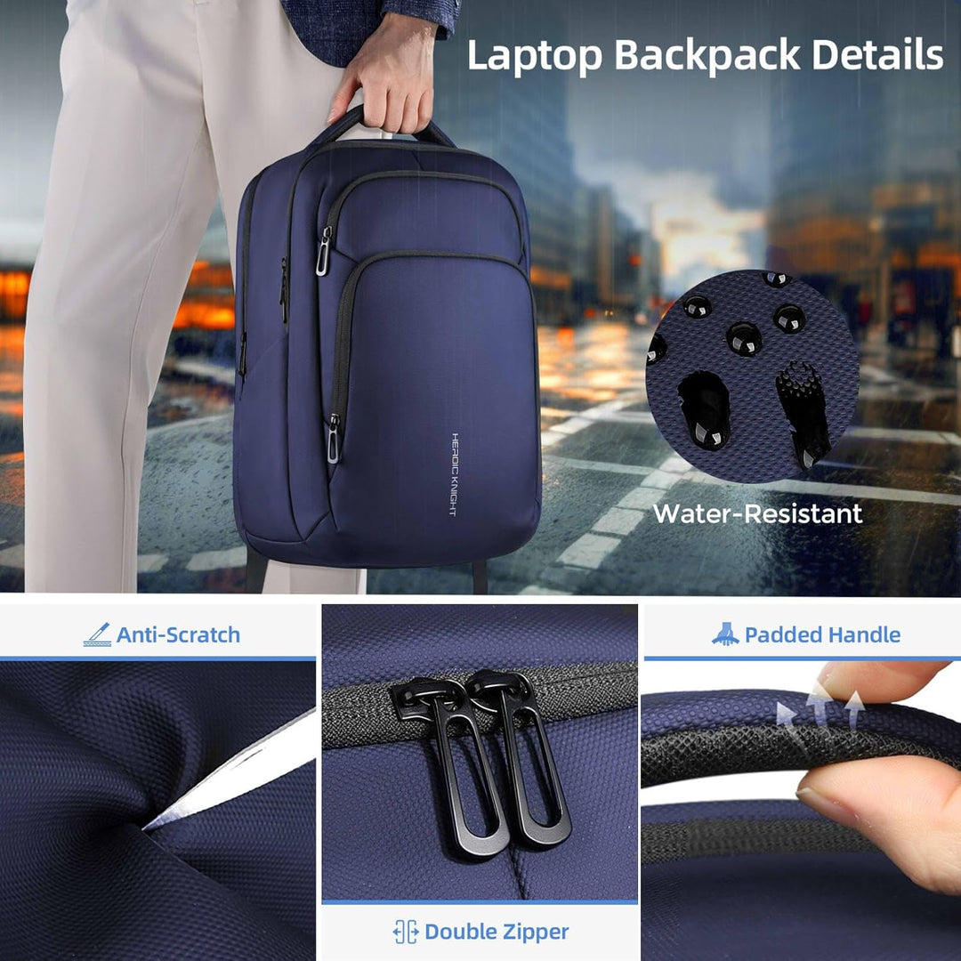 Gross laptop rucksack herren, Business Backpack Men with17,3 Inch Laptop Compartment with USB Chargi