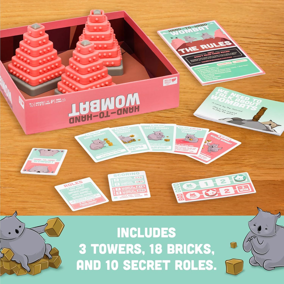 Exploding Kittens Hand to Hand Wombat Card Game by Fun Family Card Games for Adults Teens & Kids - F