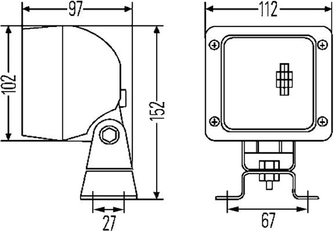 HELLA - Halogen-Arbeitsscheinwerfer - Ultra Beam - 24/12V - Anbau/Schraubanschluss - 4-Punkt Befesti