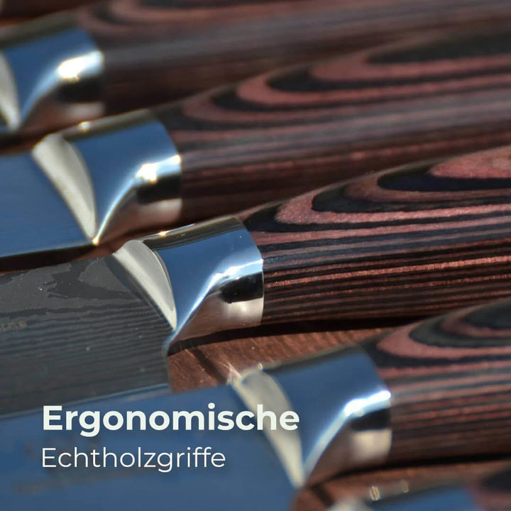 Küchenkompane - Professionelles Edelstahl Messerset Premium Messerset 8-teilig Messerset mit ergonom