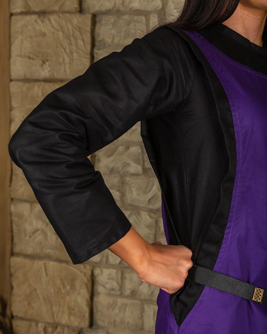 MYTHOLON Juliana Kleid Baumwolle lila, M, Kleid Mittelalter Damen, LARP, Cosplay, Wikinger M Lila, M