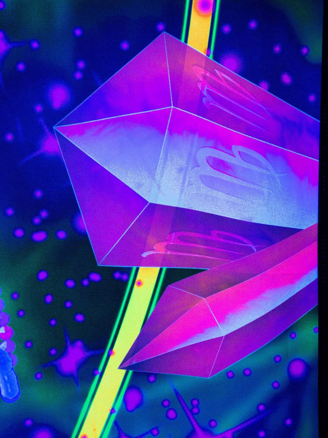 PSYWORK Schwarzlicht Stoffposter Neon | Zodiac Signs Green | 3 x 3m | UV-aktiv | fluoreszierend | Wa