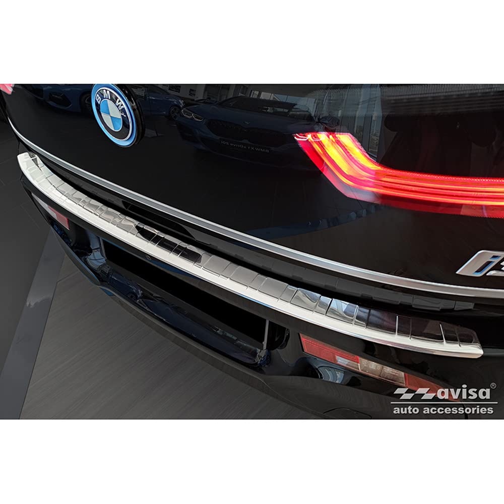 Avisa Edelstahl Heckstossstangenschutz kompatibel mit BMW i3 (i01) Facelift 2017- 'Ribs'