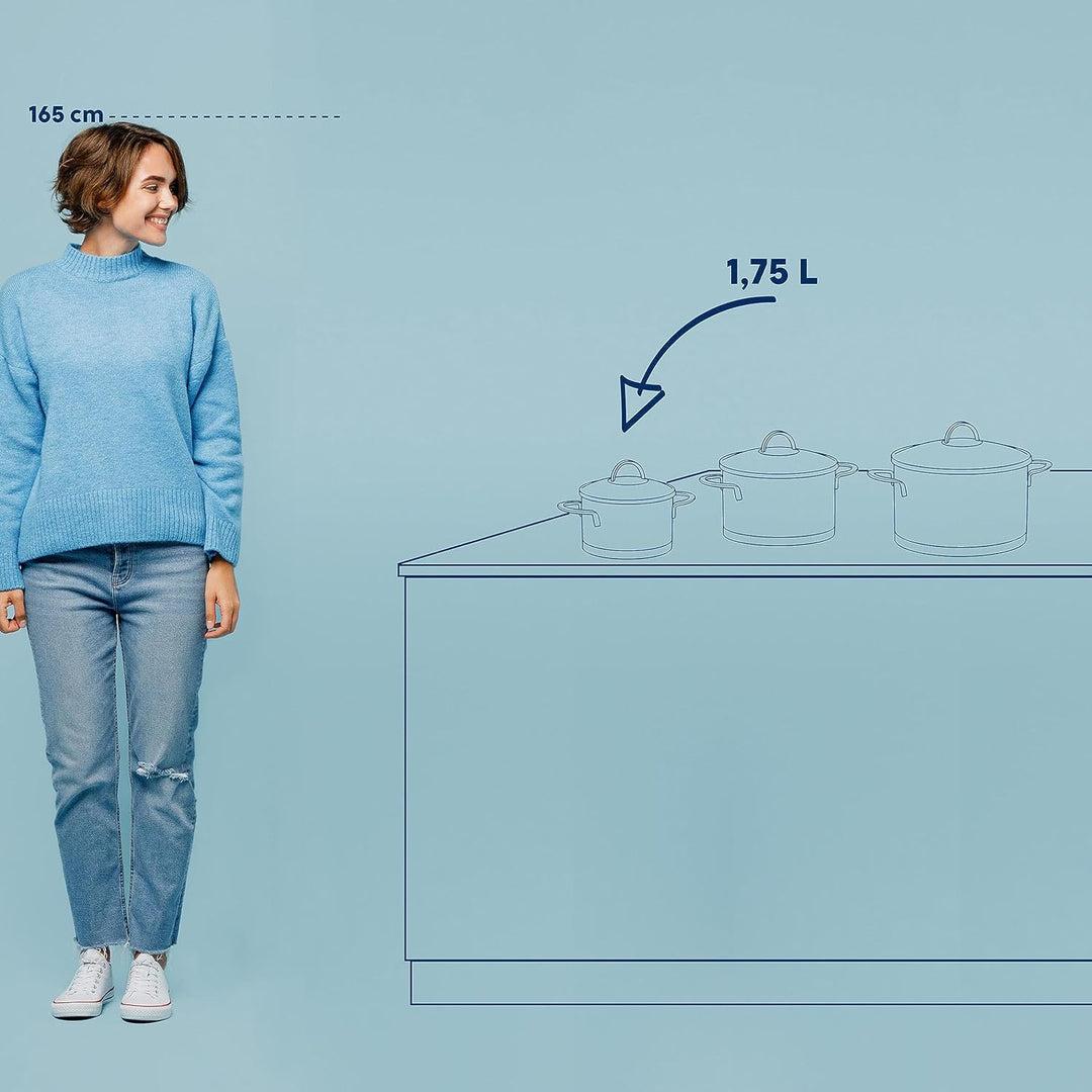 Kela 10958 Fleischtopf, 1,7 l Fassungsvermögen, 16 cm Durchmesser, 18/10 Edelstahl mit Glanzoptik, I