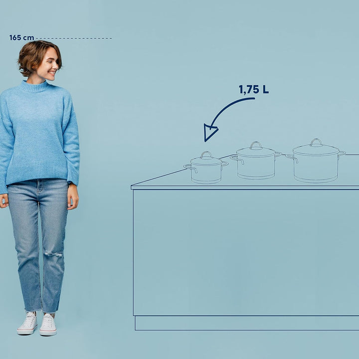 Kela 10958 Fleischtopf, 1,7 l Fassungsvermögen, 16 cm Durchmesser, 18/10 Edelstahl mit Glanzoptik, I
