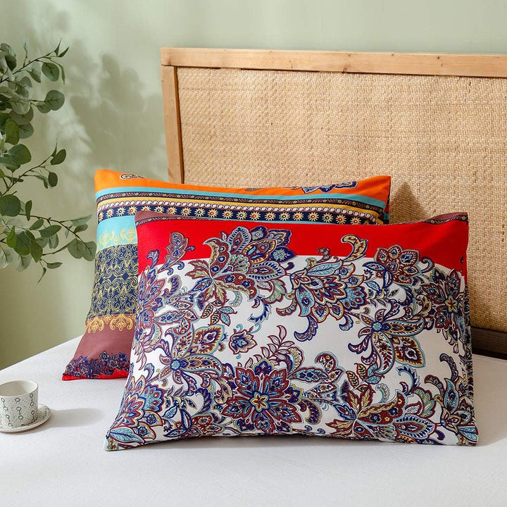 Freyamy Bohemian Bettwäsche 135x200cm 2teilig Boho Indischen Mandala Bettwaren-Sets Bunt Vintage Exo