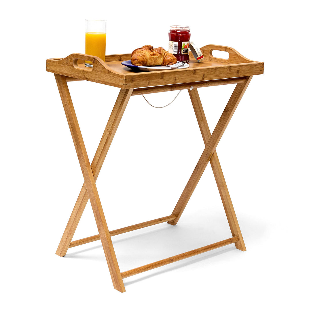 Relaxdays Tabletttisch, Natur, 63,5 x 55 x 35 cm Single