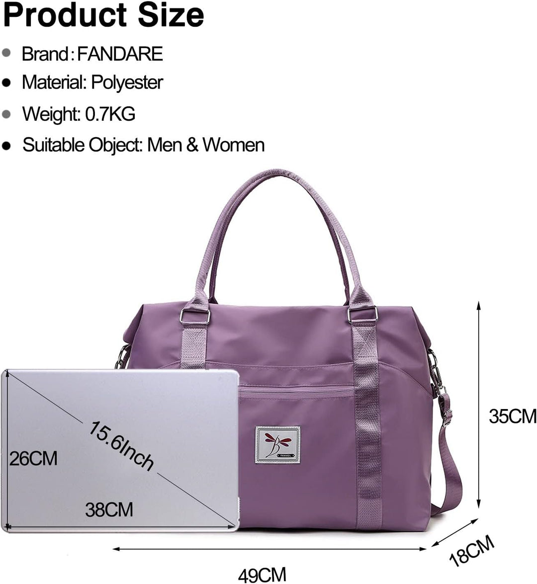 FANDARE Damen Reisetaschen Klassische Sporttaschen Herren Handgepäck Weekender Umhängetasche Übernac