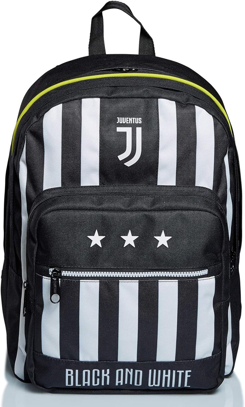 Seven Juventus Rucksack mit zwei Fächern, Best Match, Schwarz und Weiss, Schule & Freizeit Schwarz/W